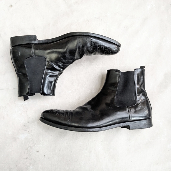 Prada Chelsea Boots Black Men's Size 10.5 US Leather - Picture 1 of 16
